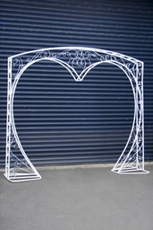 [H-WEDARCHH] Wedding Arch White Heart Shape