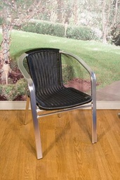 [H-CBCA] Black Cane Aluminium Chair