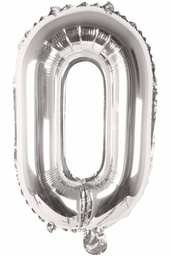 [0SIL] Foil Helium Balloon #0 Silver - 100cm (for sale)