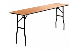 [H-T8T] Table - Trestle 2.4m Wooden Narrow 47cm Wide