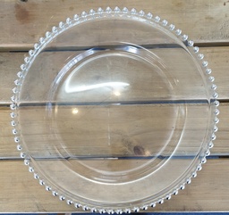 [H-MGCP] Charger Plate - Glass Metallic Silver Rim
