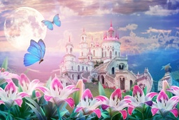 [H-BDCASTLE] Backdrop Butterfly Castle