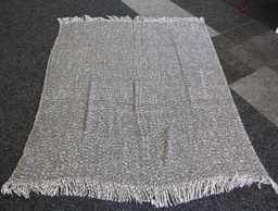 [H-THROWRUG] Throw Rug - Grey &amp; White Speckled Faux Mohair