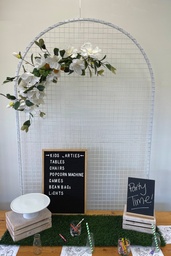 [H-ARCHGWH] Backdrop Wedding Arch Curved Mesh White
