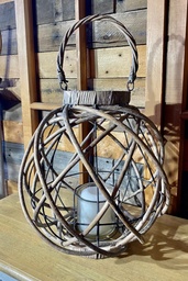 [H-WLANT 103] Candle Holder Large Willow Lantern - Includes Candle
