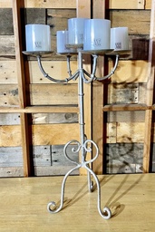 [H-CSSI56] Candle Stand Table 5 Holder Pewter
