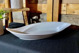 [H-MLDWH] Platter - Leaf Bowl White