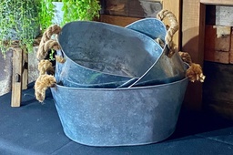 [H-DRINKBATH] Drink Cooler - Galvanised Tub with Rope Assorted Sizes