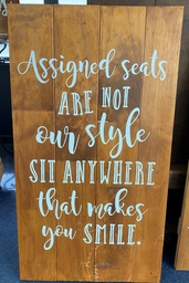 [H-USS] Wooden Sign - Unassigned Seating (Sit anywhere)